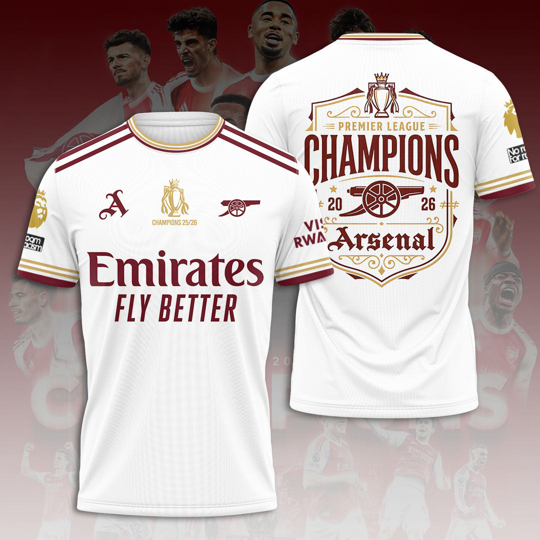 Arsenal FC Premier League Champions 25/26 3D Apparel – HOATT18753