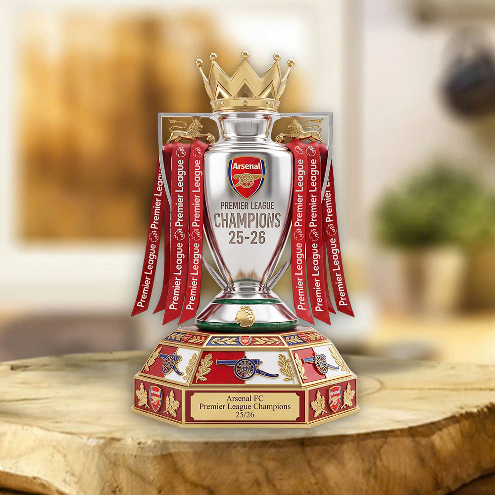 Arsenal FC Premier League Champions 25/26 Custom Shape Acrylic Plaque – TMTHU6408