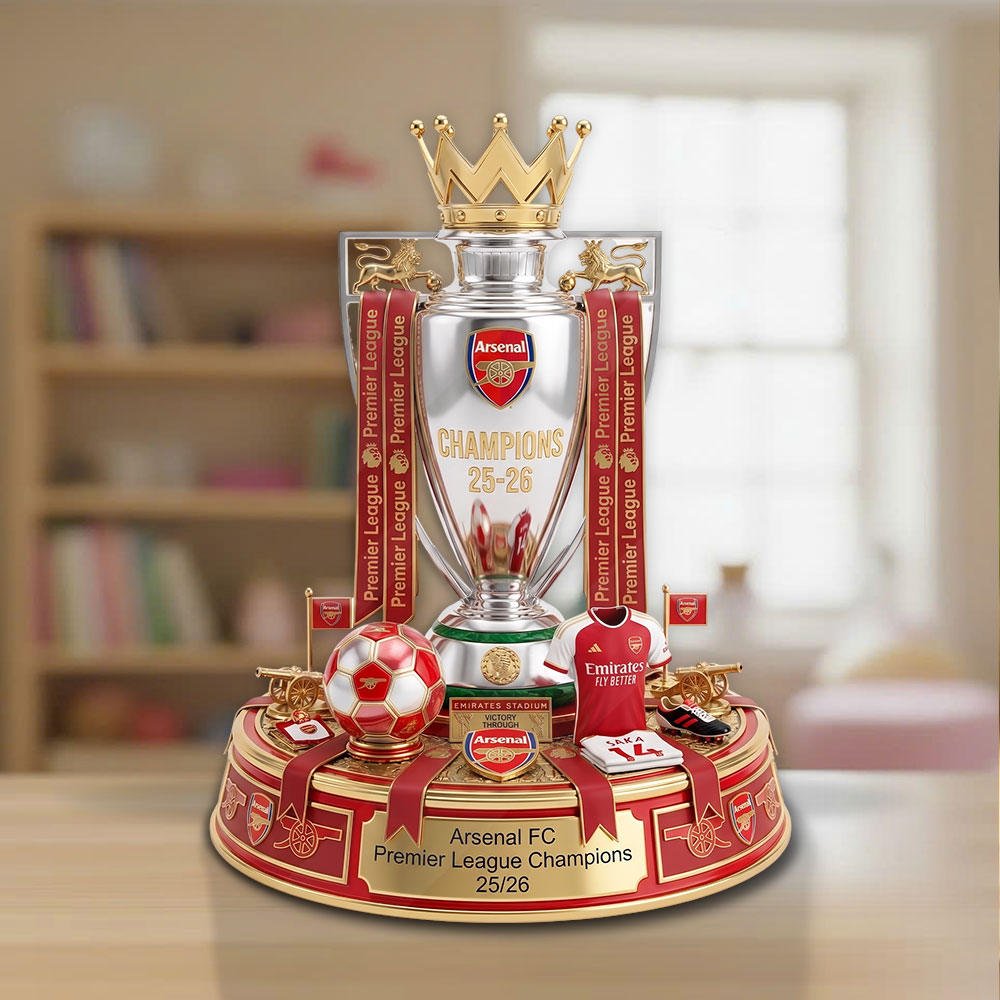 Arsenal FC Premier League Champions 25/26 Custom Shape Acrylic Plaque – TMTHU6409