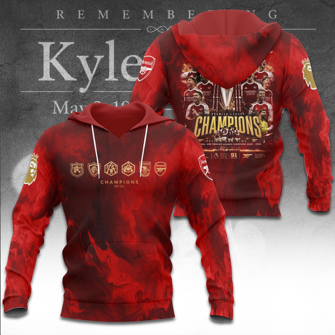 Arsenal FC Premier League Champions 25/26 3D Apparel – TANTN23140