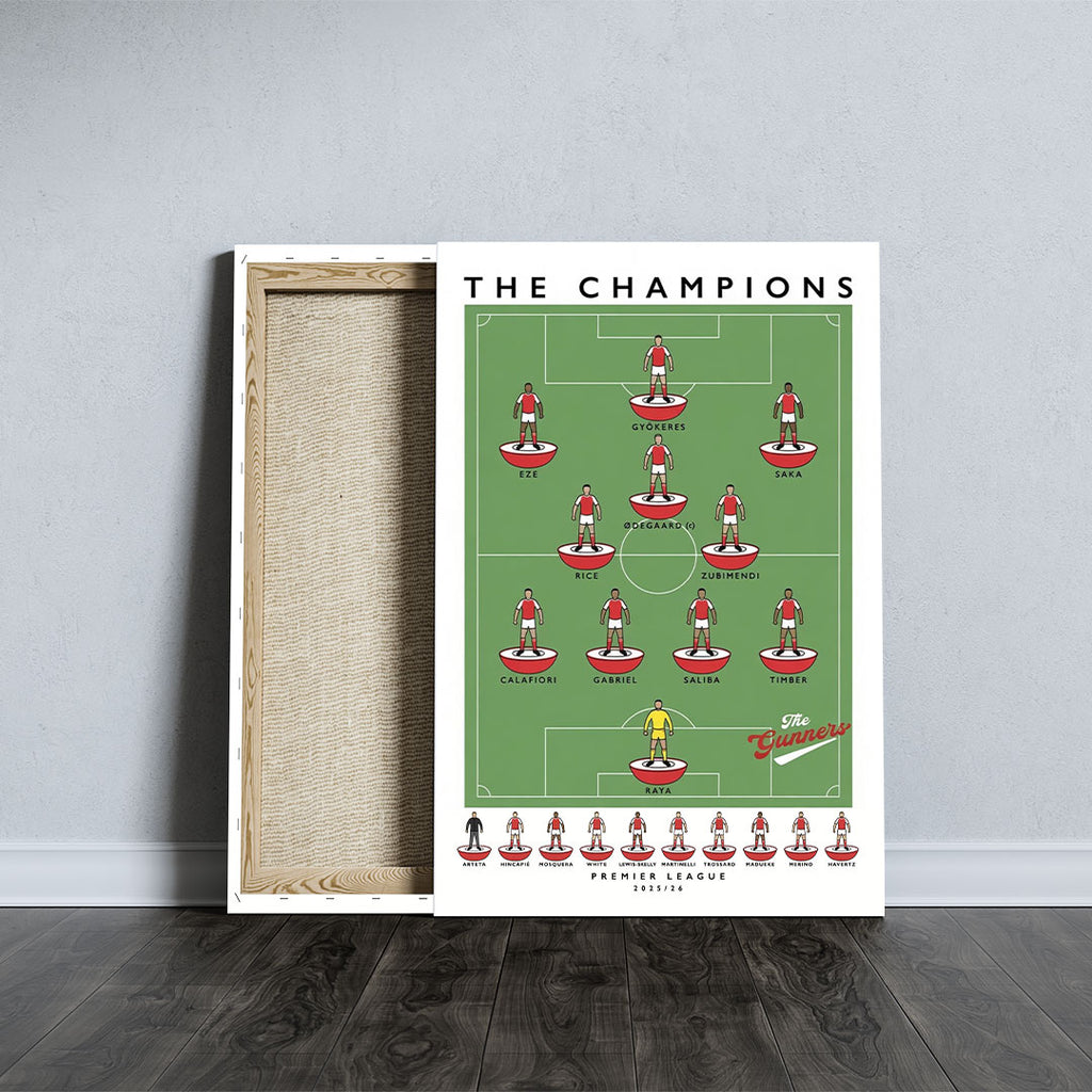Arsenal FC Premier League Champions 25/26 Rectangle Canvas With Inner Frame – TANTN23490