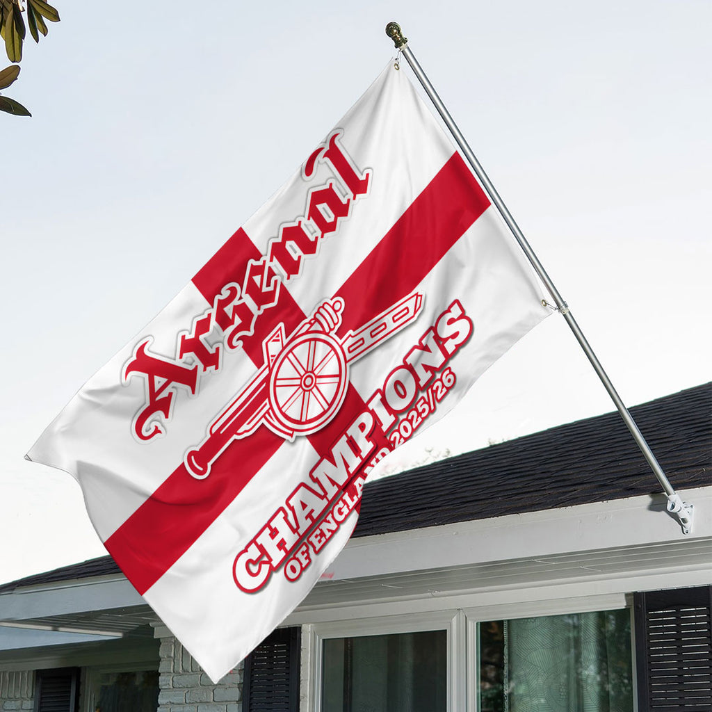 Arsenal FC Premier League Champions 25/26 3D Double-side House Flag – TANTN23018