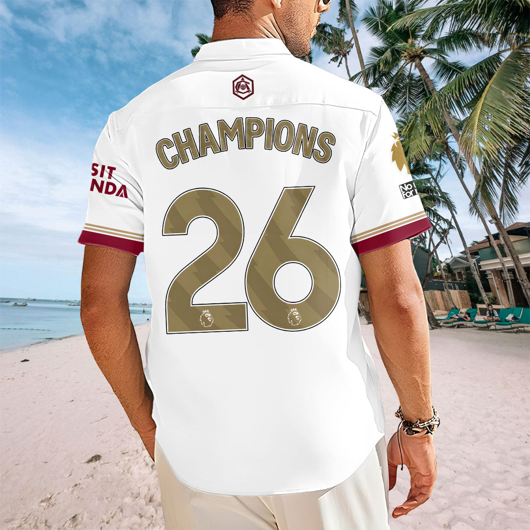 Arsenal FC Premier League Champions 25/26 Short Sleeve Button-Down Shirt – TANTN23367