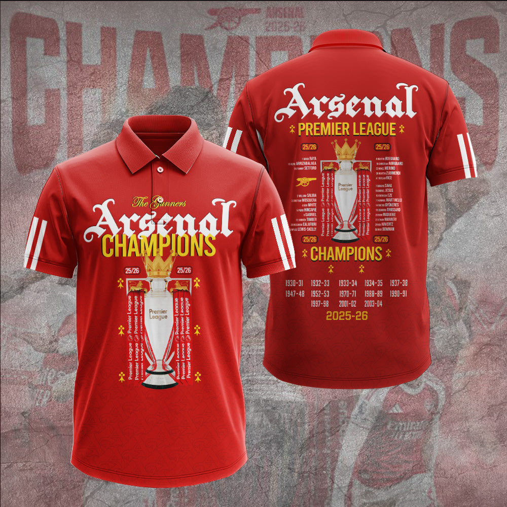 Arsenal FC Premier League Champions 25/26 3D Apparel – GNE6652