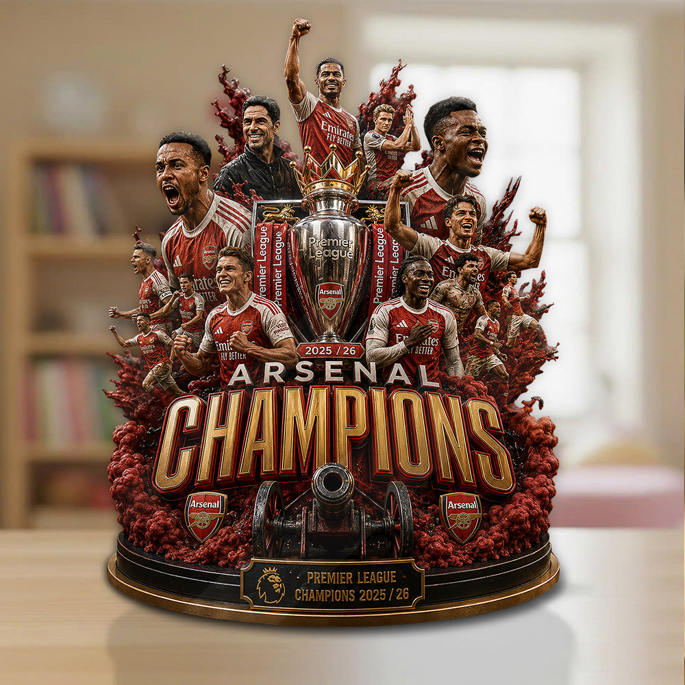 Arsenal FC Premier League Champions 25/26 Custom Shape Acrylic Plaque – GNE6590