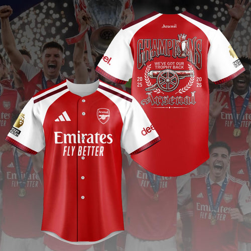 Arsenal FC Premier League Champions 25/26 Baseball Jersey – HOATT19924