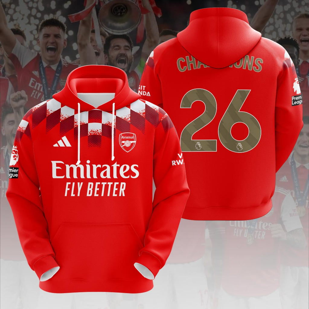 Arsenal FC Premier League Champions 25/26 3D Apparel – HOATT18418