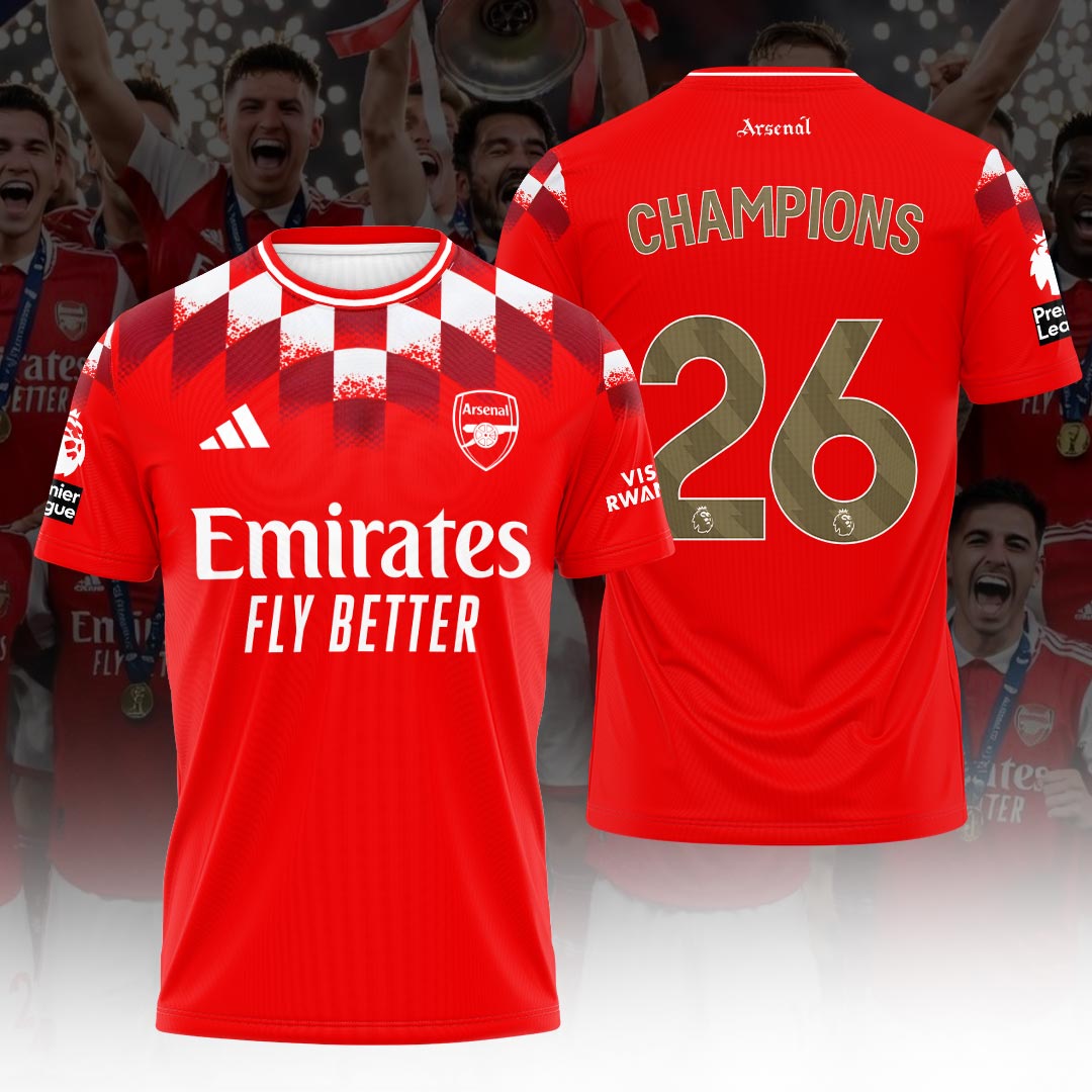 Arsenal FC Premier League Champions 25/26 3D Apparel – HOATT18418