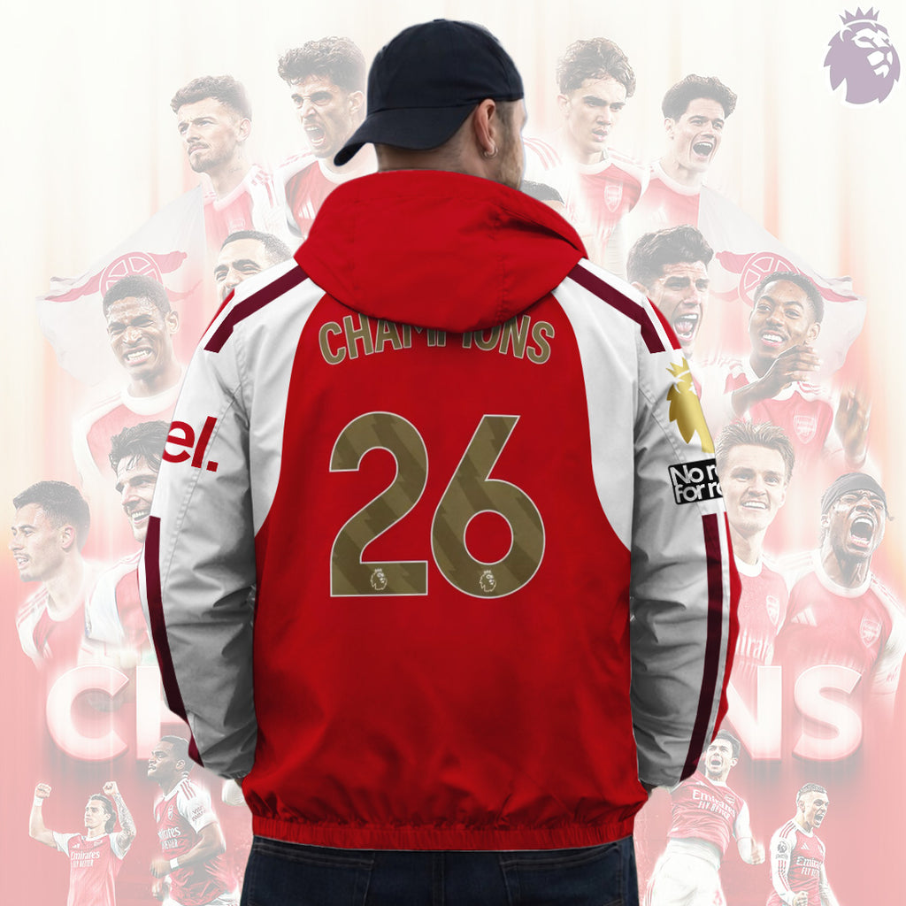Arsenal FC Premier League Champions 25/26 3D Windbreaker Jacket – TANTN23069
