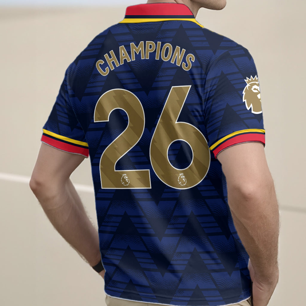 Arsenal FC Premier League Champions 25/26 Zip Polo Shirt – TANTN24495