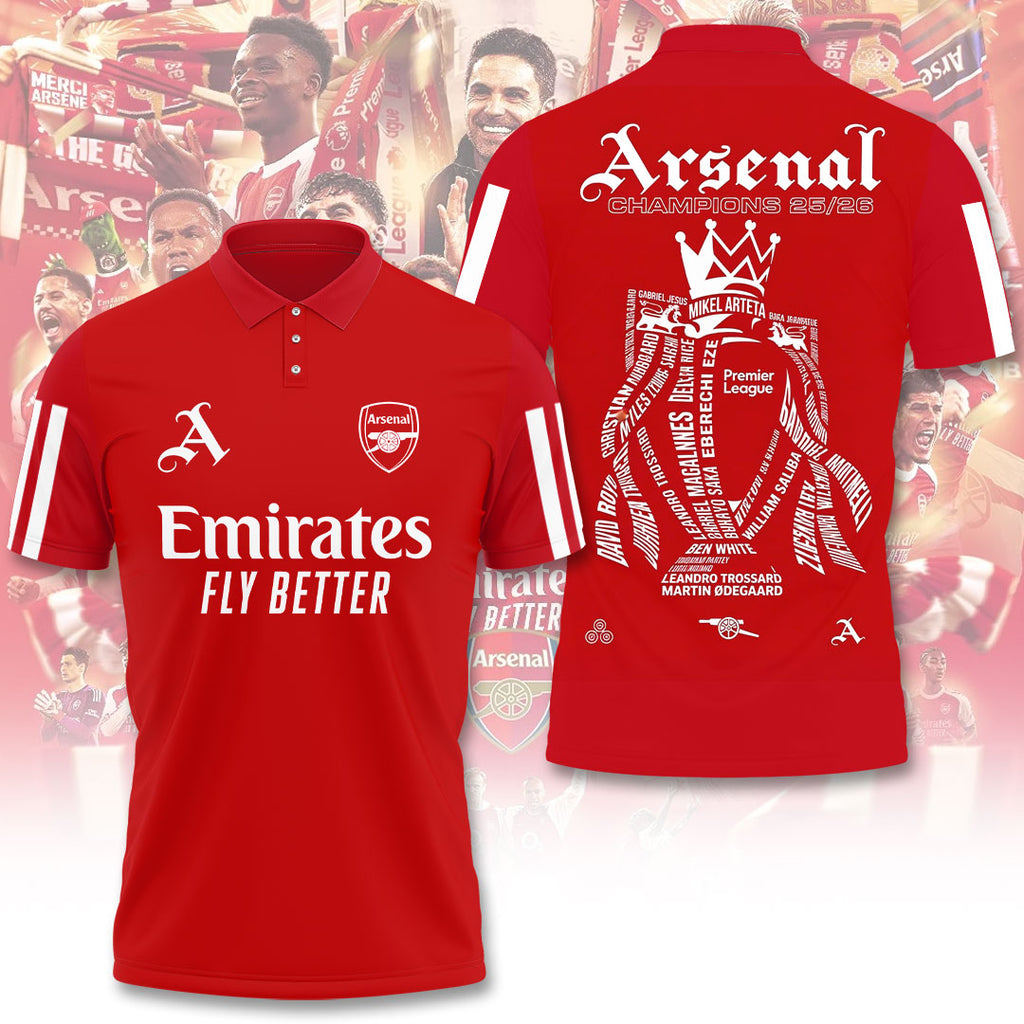 Arsenal FC Premier League Champions 25/26 3D Apparel – TANTN23411