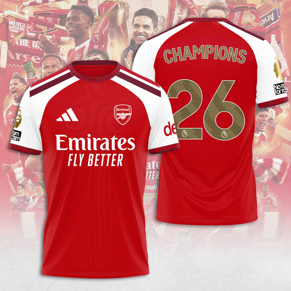 Arsenal FC Premier League Champions 25/26 3D Apparel – TANTN23006