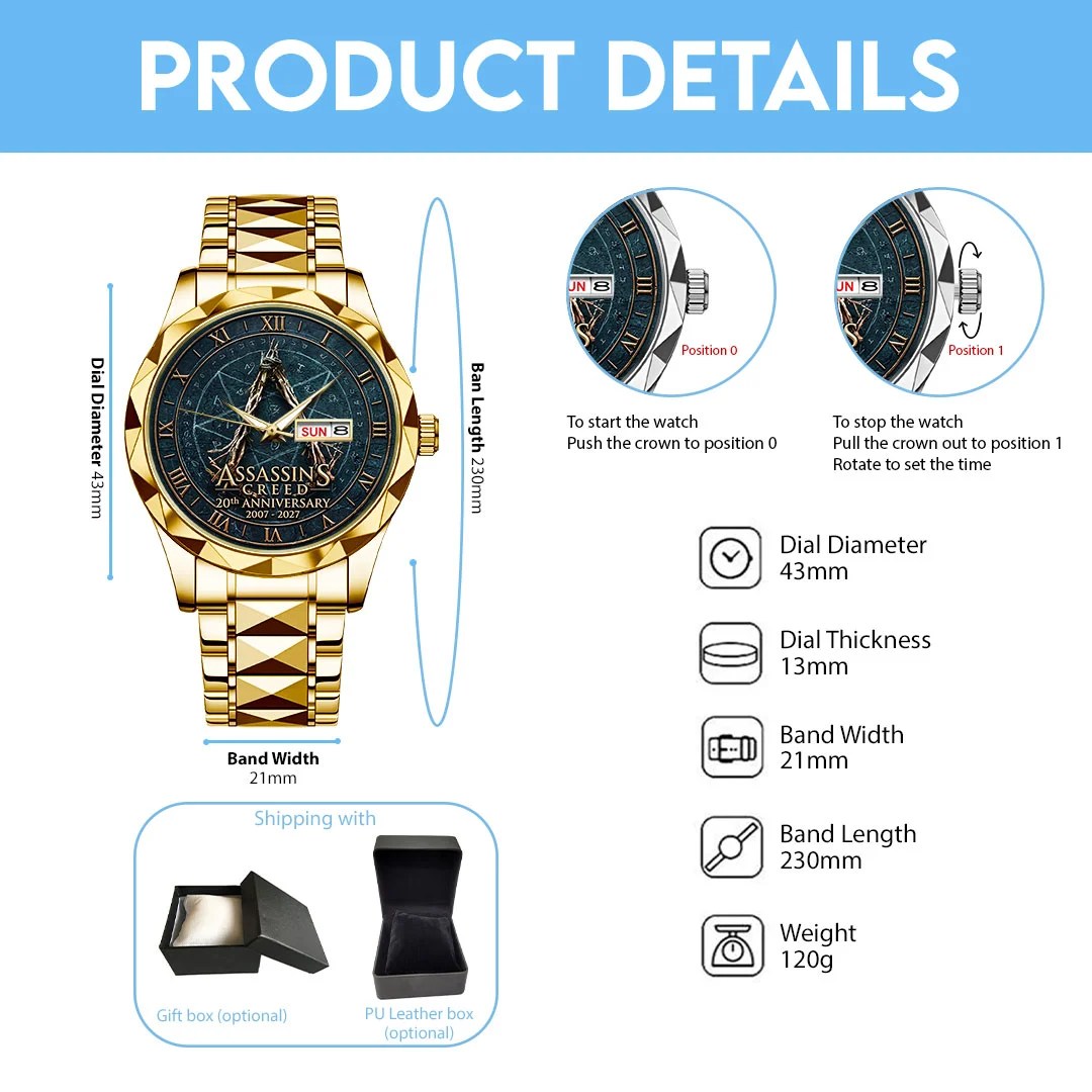 Assassin's Creed 20th Anniversary Alloy Luxury Quartz Watch – TMTHU9952