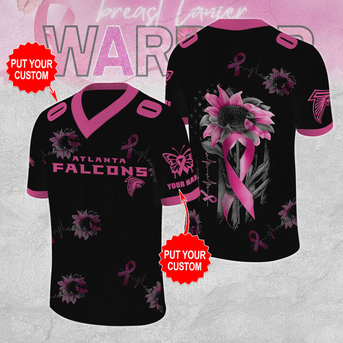 Personalized Atlanta Falcons x Breast Cancer Awareness 3D Football Jersey – MAITM12836
