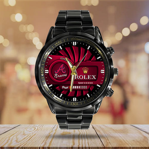 Atlanta Braves Black Stainless Steel Watch – MAITM13424