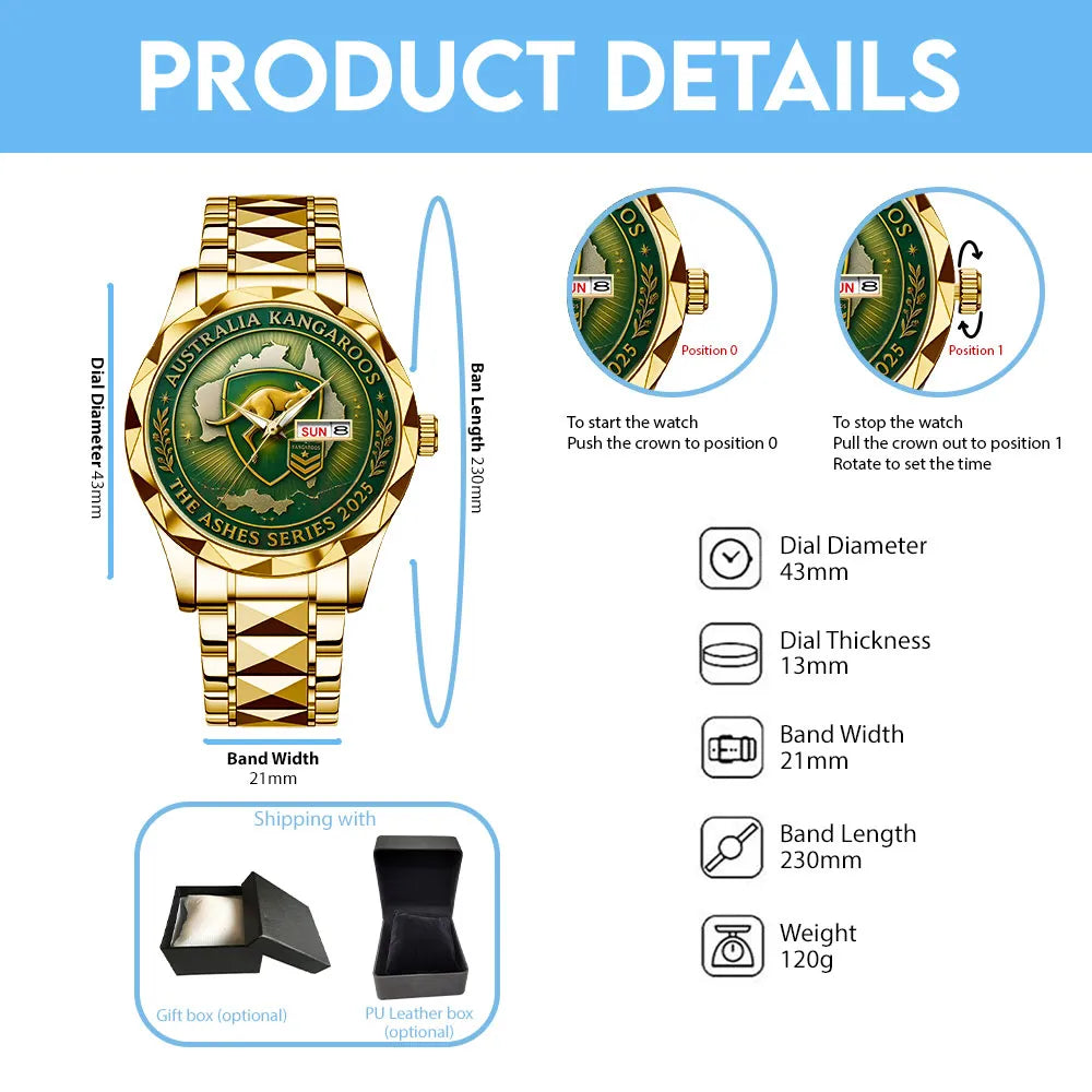 Australia Kangaroos The Ashes Series 2025 Alloy Luxury Quartz Watch – TANTN17813