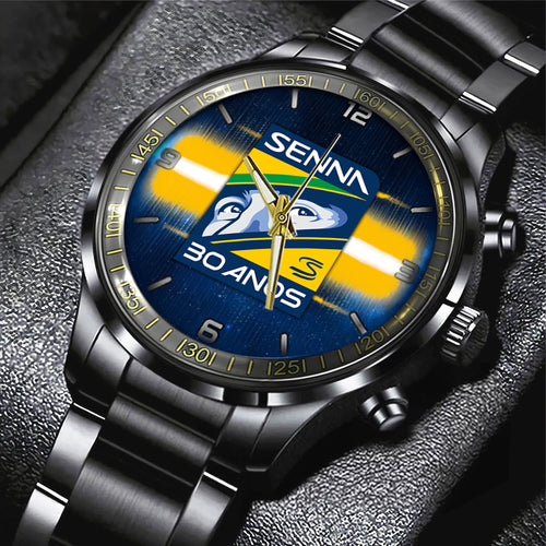 Ayrton Senna Black Stainless Steel Watch – HOATT 5683