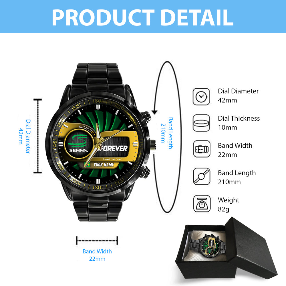 Personalized Ayrton Senna Black Stainless Steel Watch – TANTN 7616