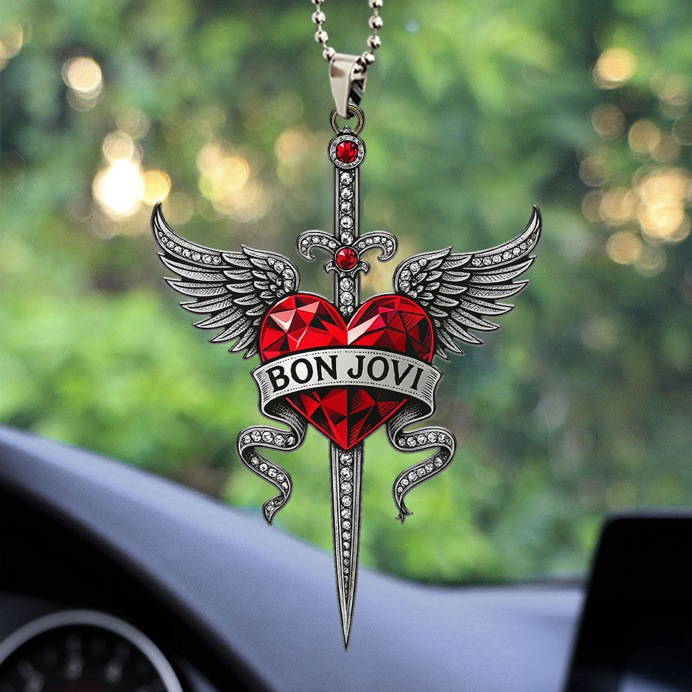 Bon Jovi Custom shape 2-sided Acrylic Car Ornament – TMTHU1732