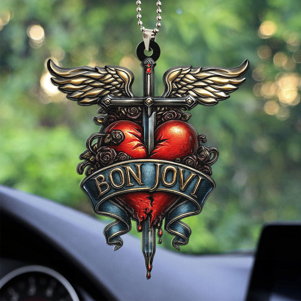 Bon Jovi Custom shape 2-sided Acrylic Car Ornament – TMTHU1713
