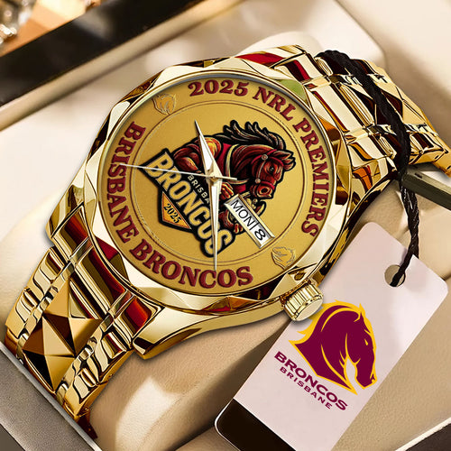 Brisbane Broncos 2025 NRL Premiers Alloy Luxury Quartz Watch – TMTHU1471