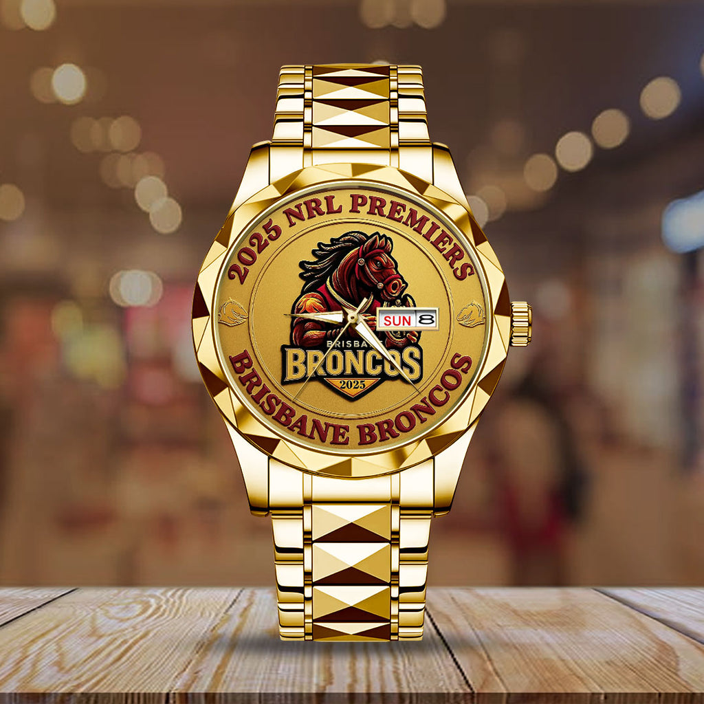 Brisbane Broncos 2025 NRL Premiers Alloy Luxury Quartz Watch – TMTHU1471