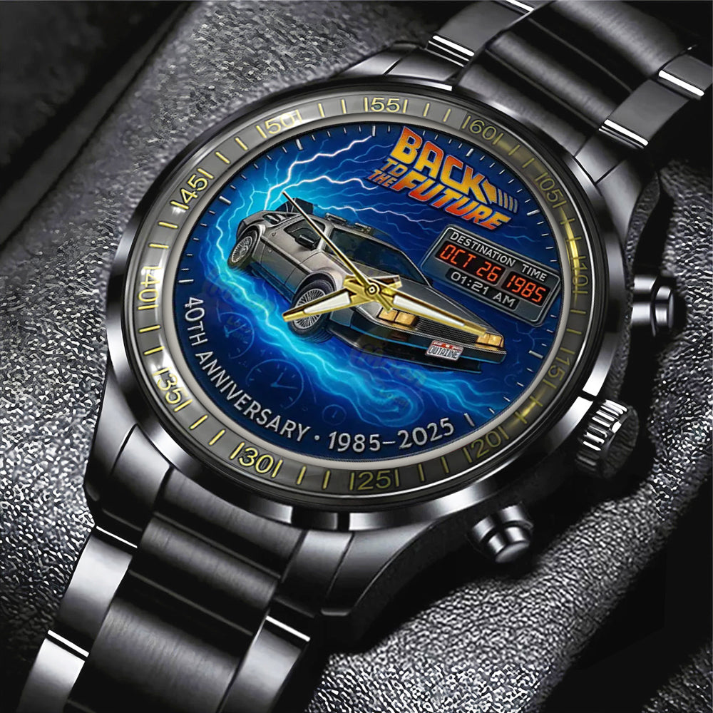 Back to the Future 40th Anniversary 2025 Black Stainless Steel Watch – TANTN18029