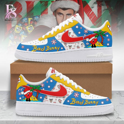 Bad Bunny Christmas Air Force Shoes