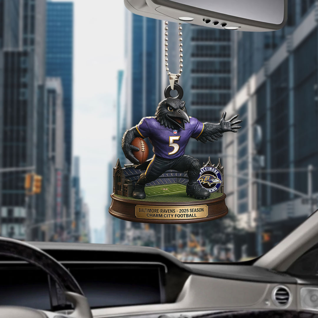 Baltimore Ravens 2025 Season Custom shape 2-sided Acrylic Car Ornament – HOATT13661