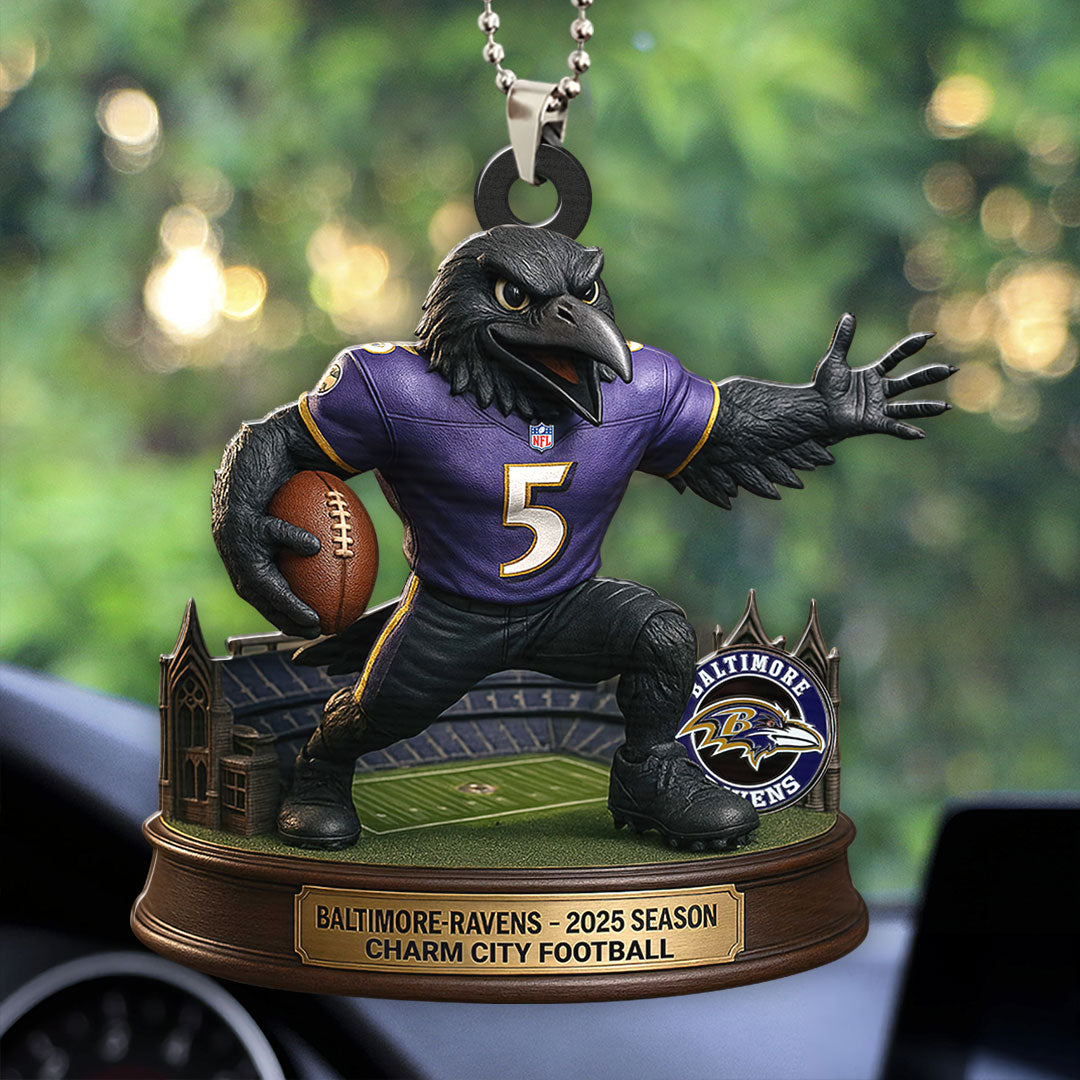 Baltimore Ravens 2025 Season Custom shape 2-sided Acrylic Car Ornament – HOATT13661