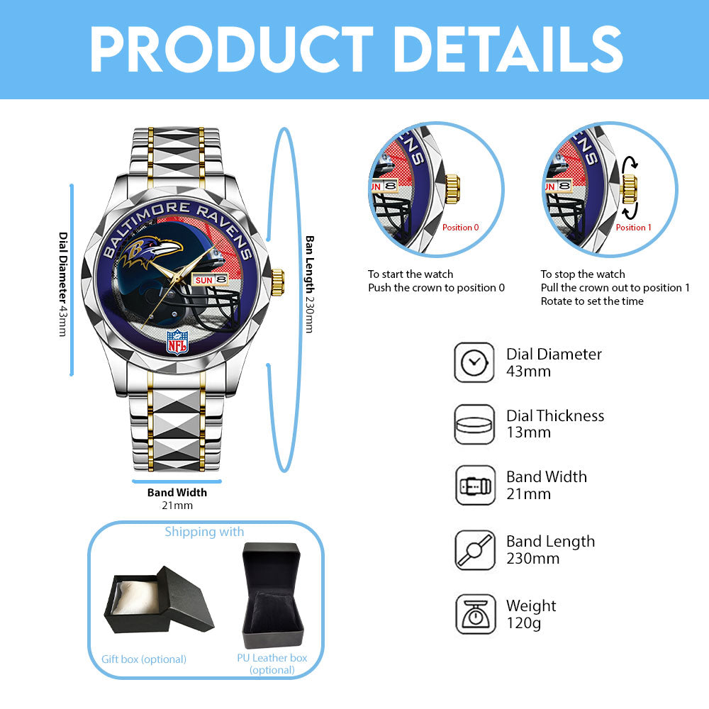 Baltimore Ravens Alloy Luxury Quartz Watch – TANTN16315