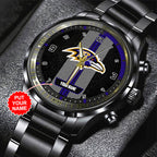 Personalized Baltimore Ravens Black Stainless Steel Watch – TANTN16004