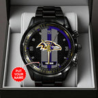 Personalized Baltimore Ravens Black Stainless Steel Watch – TANTN16004