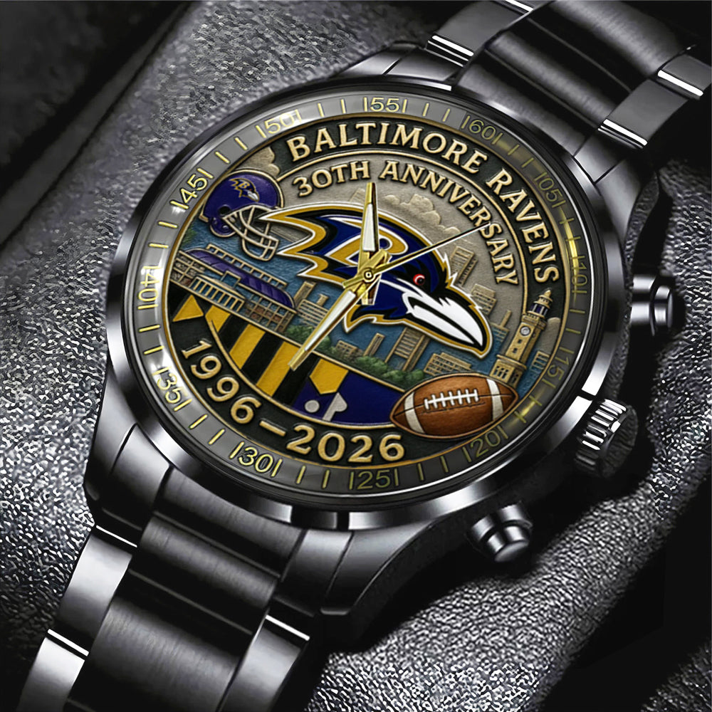Baltimore Ravens Black Stainless Steel Watch – TANTN16807