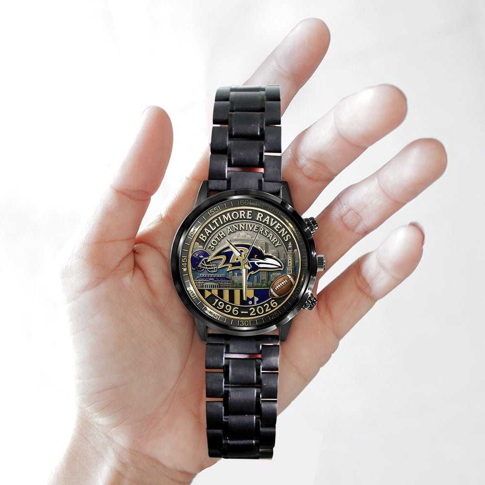 Baltimore Ravens Black Stainless Steel Watch – TANTN16807