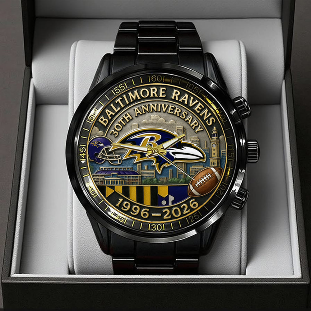 Baltimore Ravens Black Stainless Steel Watch – TANTN16807