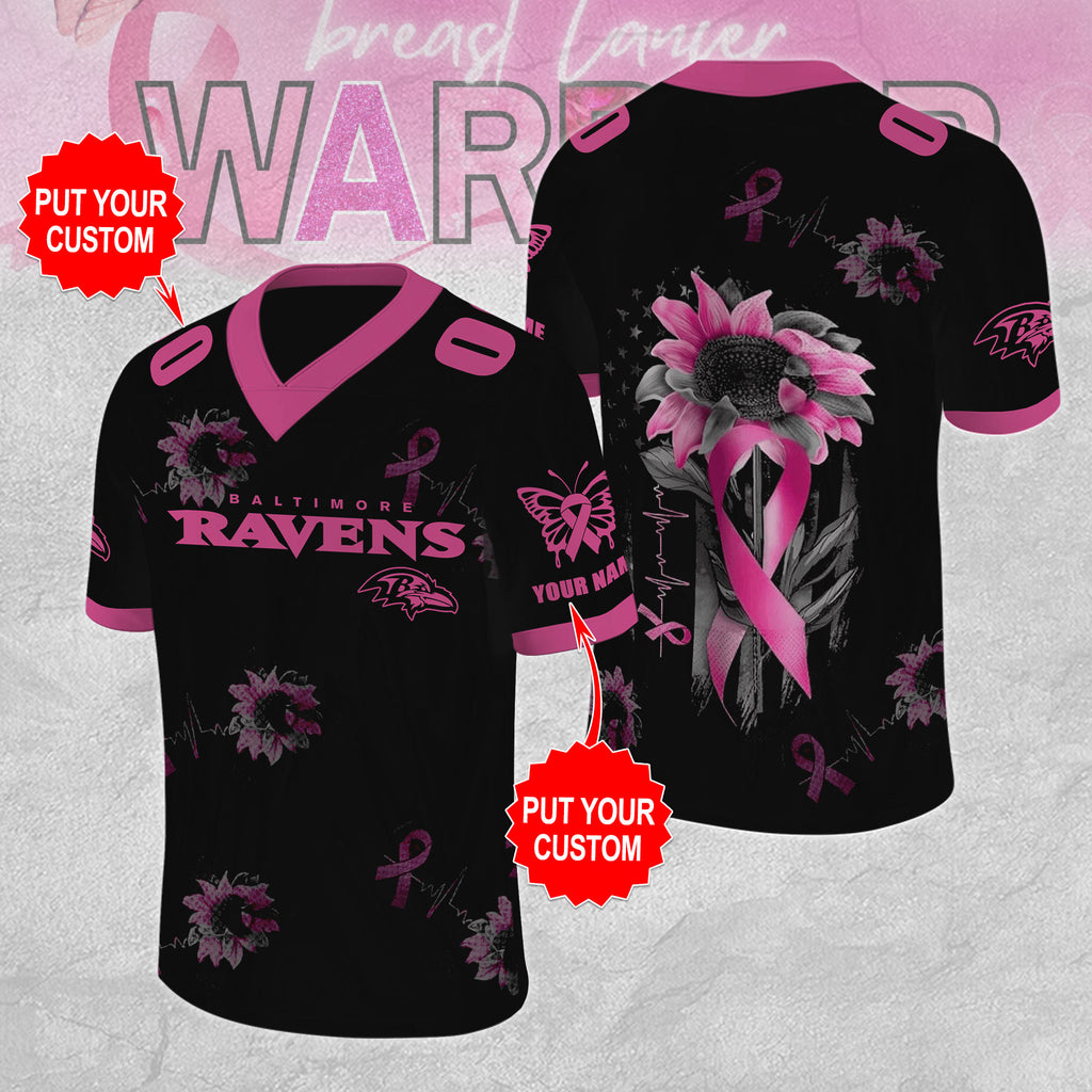 Personalized Baltimore Ravens x Breast Cancer Awareness 3D Football Jersey – MAITM12837