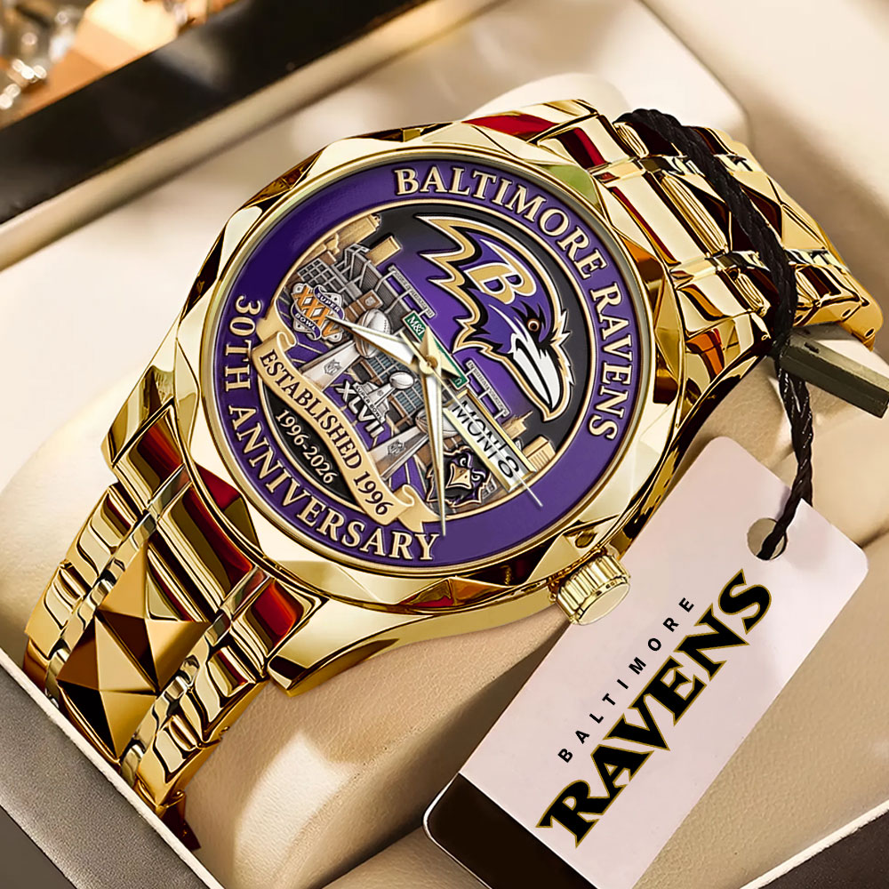 Baltimore Ravens 30th Anniversary Alloy Luxury Quartz Watch – MAITM14250