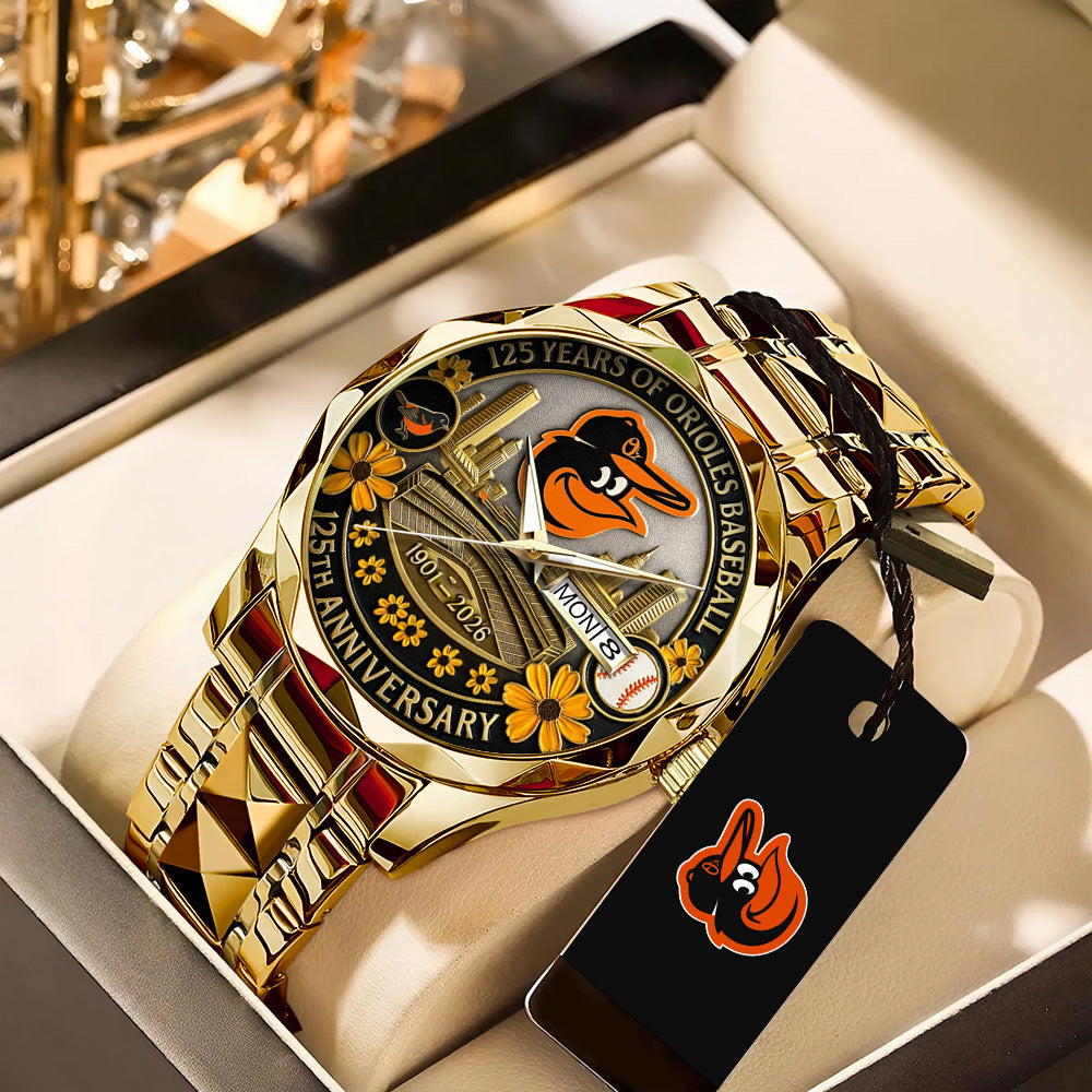 Baltimore Orioles 125th Anniversary 1901-2026 Alloy Luxury Quartz Watch – TANTN15619