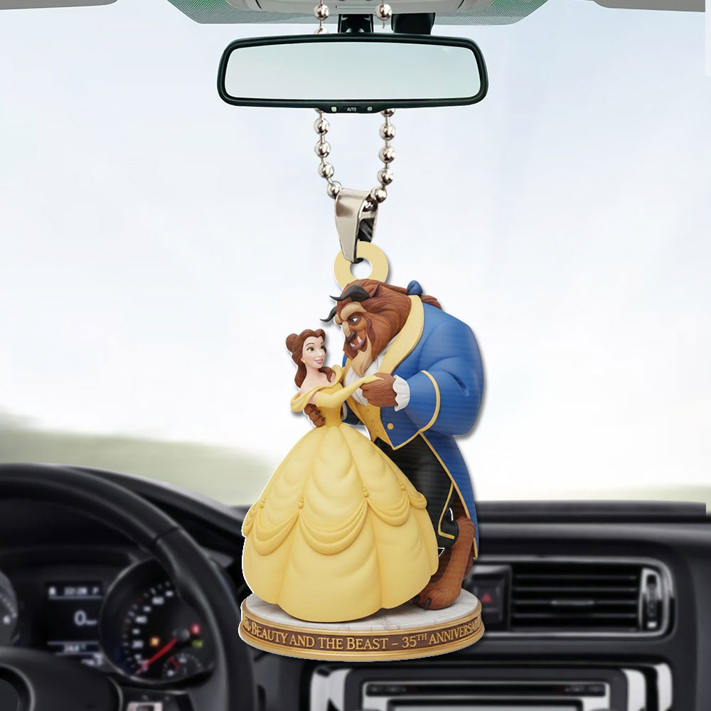Beauty And The Beast 35th Anniversary Custom shape 2-sided Acrylic Car Ornament – TMTHU3332