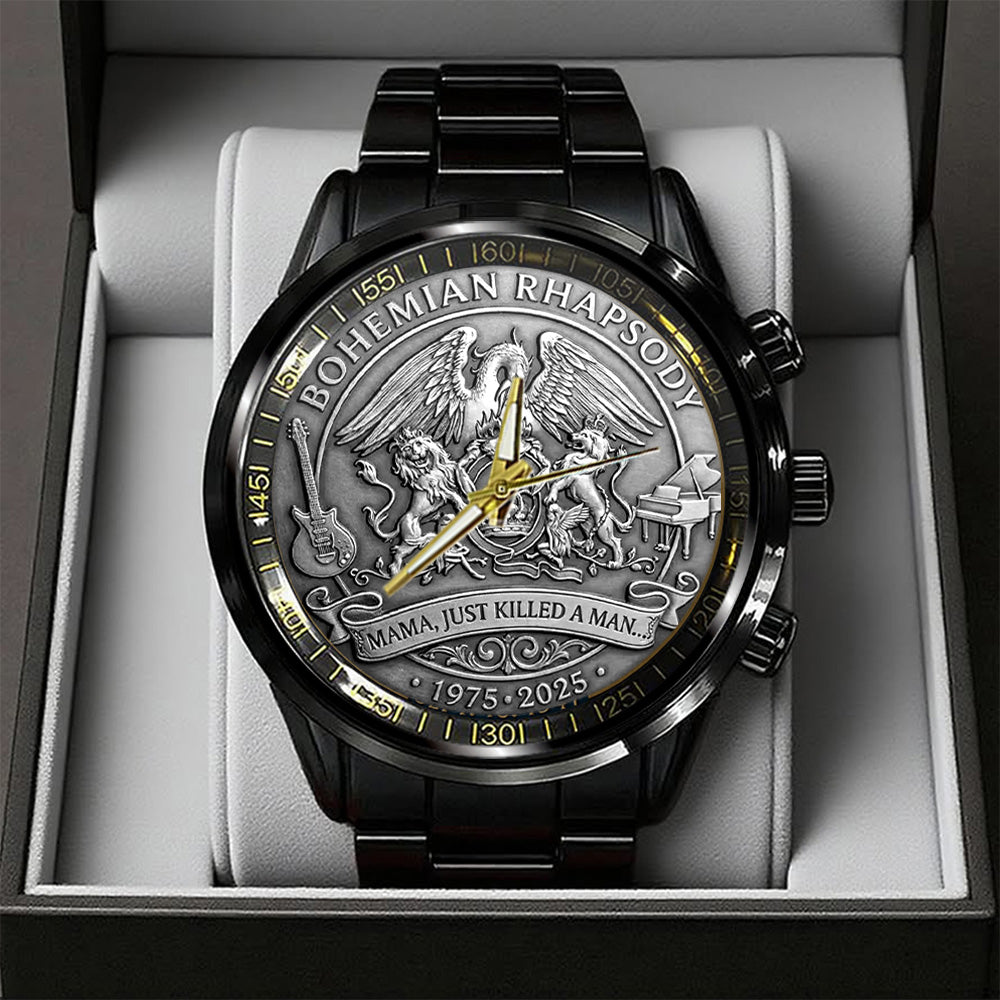 Bohemian Rhapsody x Queen 50th Anniversary Black Stainless Steel Watch – TANTN20035