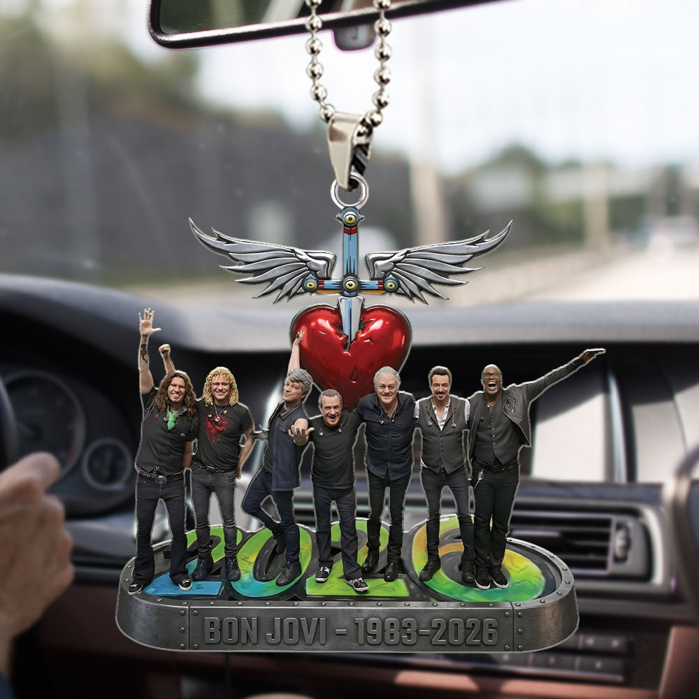 Bon Jovi Custom shape 2-sided Acrylic Car Ornament – TMTHU3314