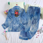 Bonnie Tyler Satin Pajama Set with Piping – HOATT20273