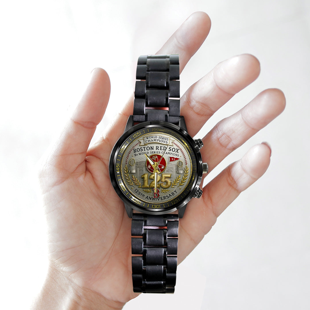 Boston Red Sox 125th Anniversary 2026 Black Stainless Steel Watch – TANTN16068