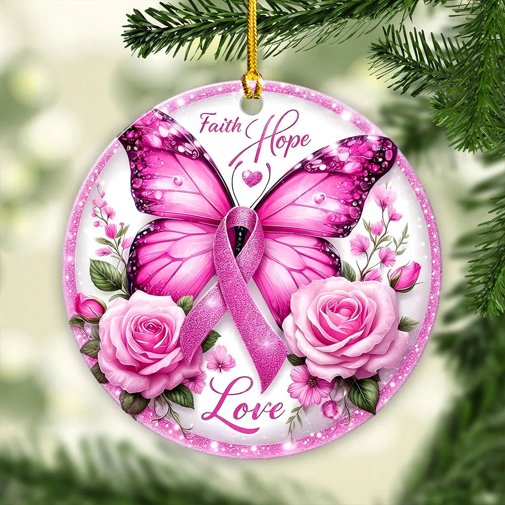 Breast Cancer Awareness Fixed Shape 2-Side Printed Acrylic Ornament – GNE 1784