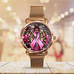 Breast Cancer Awareness Mesh Strap Quartz Watch – HOATT12479