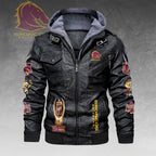 Brisbane Broncos 2025 NRL Premiers 2D Leather Hooded Jacket – HOATT14068