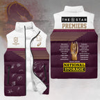 Brisbane Broncos 2025 NRL Premiers 3D Sleeveless Down Jacket – HOATT14028