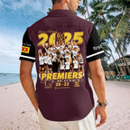 Brisbane Broncos 2025 NRL Premiers Short Sleeve Button-Down Shirt – HOATT14099