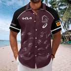 Brisbane Broncos 2025 NRL Premiers Short Sleeve Button-Down Shirt – HOATT14489